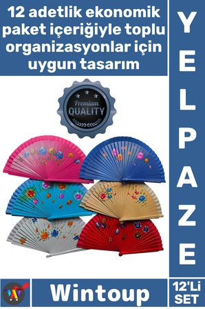 #Yelpaze Kalite Estetik Tasarım Dayanıklı Katlanır Estetik Bambu Çift Taraflı Renkli Yelpaze 12'li