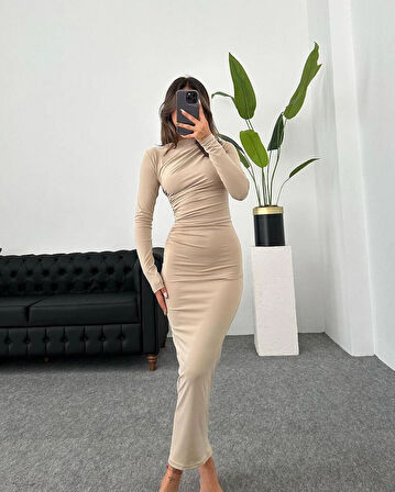 Kadın Soft Drape Detay Maxi Elbise