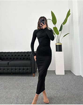 Kadın Soft Drape Detay Maxi Elbise