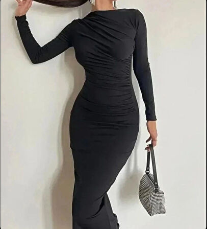 Kadın Soft Drape Detay Maxi Elbise