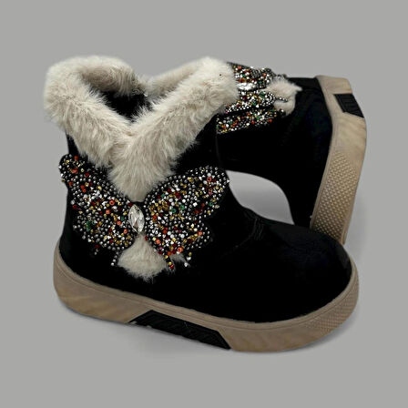 KIZ ÇOCUK KELEBEK FİGÜR DETAYLI KAYMAZ TABAN BOT 