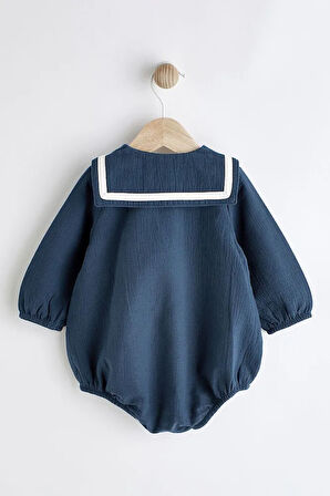 % 100 Pamuklu Lacivert Denizci Romper Çorap Set