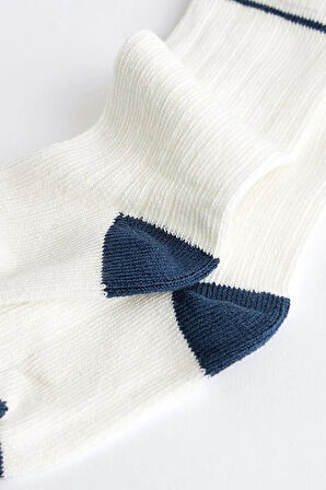 % 100 Pamuklu Lacivert Denizci Romper Çorap Set