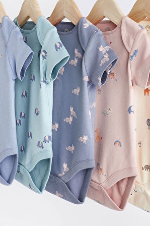 Next Baby % 100 Pamuklu Deniz Mavisi Kısa Kollu Body Zıbın Set