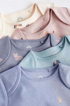 Next Baby % 100 Pamuklu Deniz Mavisi Kısa Kollu Body Zıbın Set