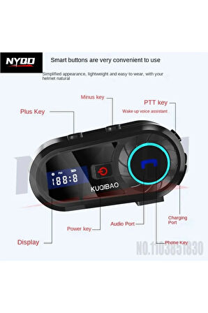 N8 Motosiklet Kask Kulaklığı Bluetooth Intercom  5.0 Bluetooth