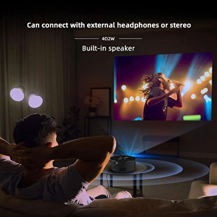 1080P Mini Projeksiyon Cihazı Telefon Yansıtma Powerbank İle Çalışabilir Açık Hava Çadır Projeksiyon
