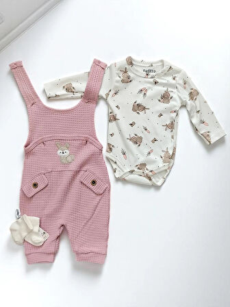 TAVŞAN NAKIŞLI BEBEK TULUM ÇORAP HEDİYELİ %100 PAMUKTAN