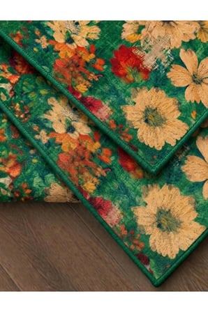 Doğal İplik Şönil Dokuma Pamuk Taban Halı Koridor Halısı Kilim – Antre, Salon Ofis Genç Odası