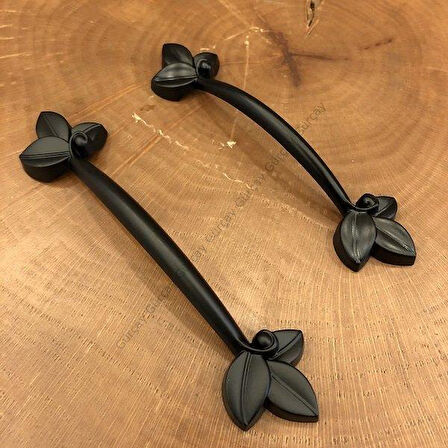 Nalan Çekmece Dolap Kapak Kulpu Siyah (2 Adet) 128mm