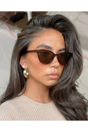Nancy Kahverengi Güneş Gözlüğü Acı Kahve Hafif Cat Eye Gözlük Trend Renk