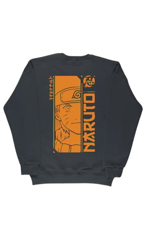 Lenithra Naruto Anime Sırt Baskılı Unisex Oversize Sweatshirt Füme / M