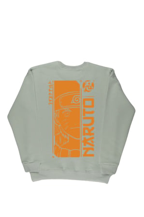 Lenithra Naruto Anime Sırt Baskılı Unisex Oversize Sweatshirt Gri / S