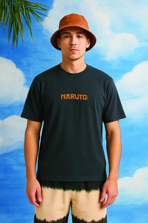 Lenithra Naruto Anime Sırt Baskılı Unisex Oversize T-shirt Füme / L
