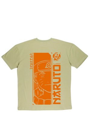 Lenithra Naruto Anime Sırt Baskılı Unisex Oversize T-shirt Bej / 2XL