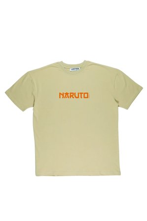Lenithra Naruto Anime Sırt Baskılı Unisex Oversize T-shirt Bej / M