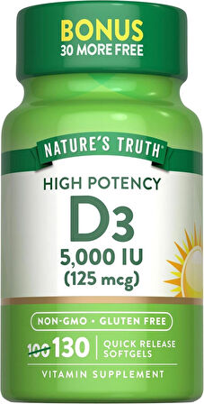 Nature's Truth Vitamin D3 2000 IU 130 Softgels