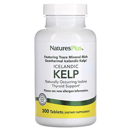 NaturesPlus, Icelandic Kelp, thyroid Support (İzlanda Yosunu) 300 Tablet