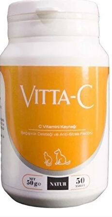 Natur Vitta C Kedi Ve Köpekler İçin C Vitamini 50 Tablet