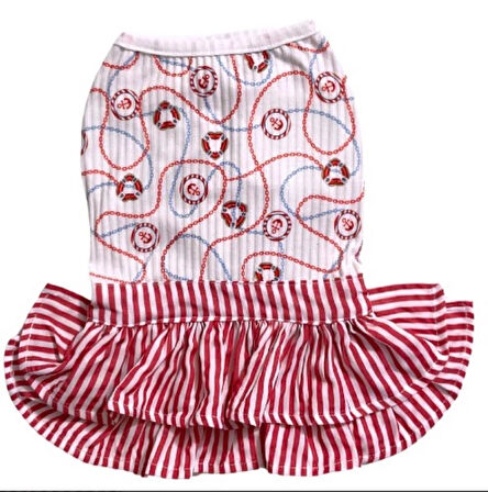 Gedyco Navy Red Küçük Irk Köpek Elbisesi