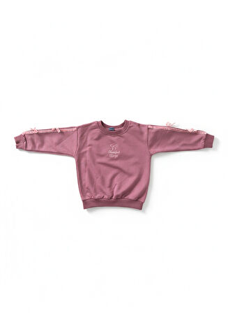 Çocuk Kız Bordo Pamuklu 2’li Takım – Sweatshirt ve Eşofman Altı - 3/6 yaş aralığı