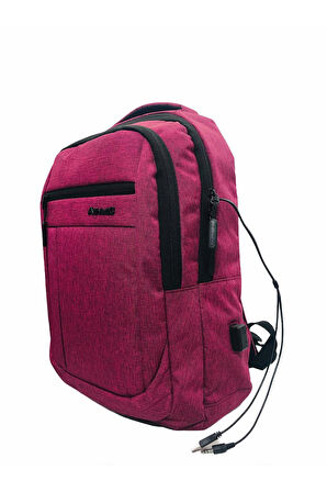 Necati Çanta 15.6" Usb Ve Kulaklık Girişli Laptop Notebook Sırt Çantası Usb Kablosu Hediyeli