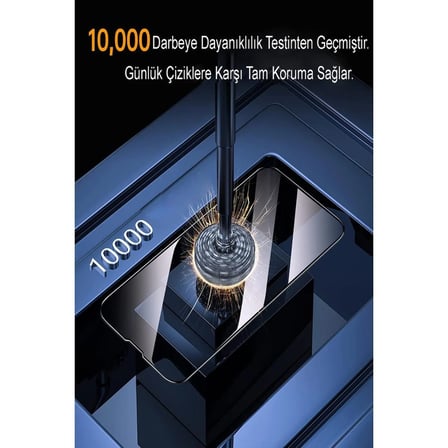 iPhone 18 PRO MAX Uyumlu Anti Static Toz Tutmayan Çerçeveli Temperli Ekran Koruyucu Cam