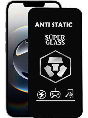 iPhone 16e Uyumlu Anti Static Toz Tutmayan Çerçeveli Temperli Ekran Koruyucu Cam