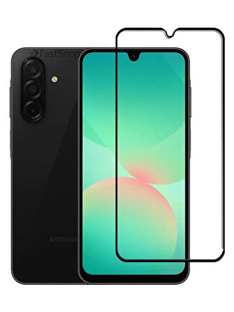 Samsung Galaxy A26 Uyumlu Anti Static Toz Tutmayan Çerçeveli Temperli Ekran Koruyucu Cam