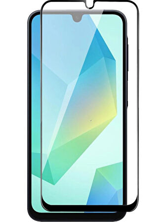 Samsung Galaxy A16 Uyumlu Anti Static Toz Tutmayan Çerçeveli Temperli Ekran Koruyucu Cam