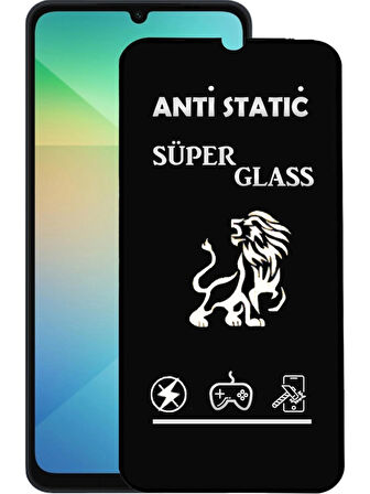 Samsung Galaxy A06 Uyumlu Anti Static Toz Tutmayan Çerçeveli Temperli Ekran Koruyucu Cam