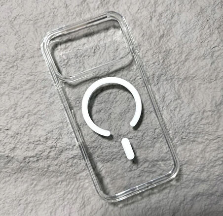 iPhone 17 PRO Uyumlu Magsafe Kablosuz Şarj Özellikli Şeffaf Silikon Kılıf