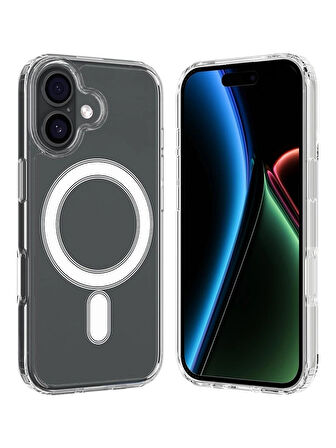 iPhone 17 Uyumlu Magsafe Kablosuz Şarj Özellikli Şeffaf Silikon Kılıf