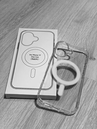 iPhone 17 Uyumlu Magsafe Kablosuz Şarj Özellikli Şeffaf Silikon Kılıf
