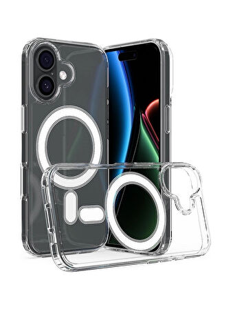 iPhone 17 Uyumlu Magsafe Kablosuz Şarj Özellikli Şeffaf Silikon Kılıf