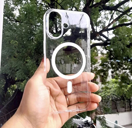 iPhone 17 Uyumlu Magsafe Kablosuz Şarj Özellikli Şeffaf Silikon Kılıf