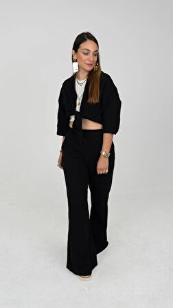 Niece Müslin Siyah Pantolon