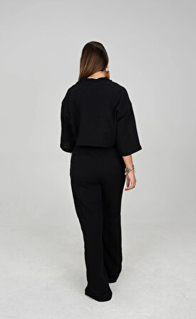 Niece Müslin Siyah Pantolon