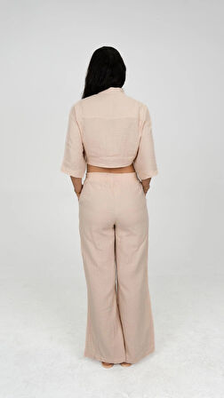 Niece Bej Rengi Müslin Pantolon