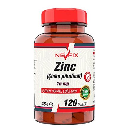 Nevfix Zinc Çinko Pikolinat 15 mg 120 Tablet