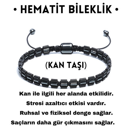 Hematit Bileklik - Nancy Black Bileklik - Tasarım Bileklik Özel Kesim Ayarlanabilir