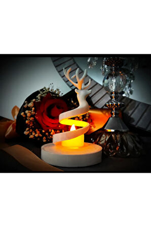 Özel Tasarım Geyik Tea Light Dekoratif Hediyelk Bioplastik Tealight Mumluk
