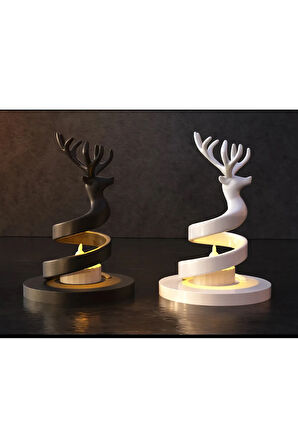 Özel Tasarım Geyik Tea Light Dekoratif Hediyelk Bioplastik Tealight Mumluk
