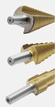 Yüksek Kaliteli Demir Delme Pançı Şarjlı Matkap Uyumlu Üç Farklı Boyutta Kademeli Delme Panç Seti