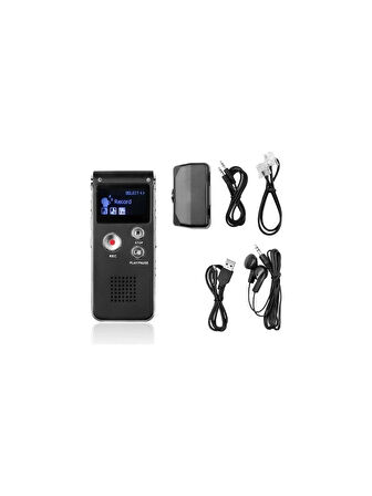 Kingboss HS-27 8GB Dijital Ses Kayıt Cihazı Mp3 Player LCD Ekran
