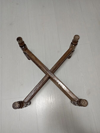 Ahşap Sini Sofra Altlığı Ayağı - Katlanır Akordiyon Ayak Yükseklik 23CM, EN:39CM