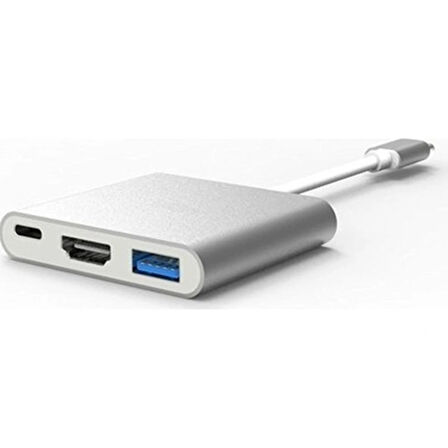TYPE-C HDMI 3 İN 1 ADAPTER Hdmı Usb 3.0 Çevirici Dönüştürücü Adaptör