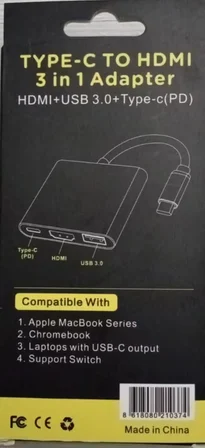 TYPE-C HDMI 3 İN 1 ADAPTER Hdmı Usb 3.0 Çevirici Dönüştürücü Adaptör