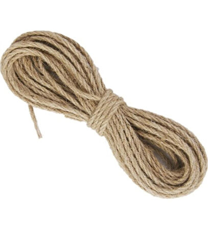 2 Adet Jüt İp Naturel Jüt İp 3 MM 6 Metre Hamak, Çadır ve süslemede kullanışlı, çok amaçlı İp