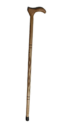 Ahşap Baston, Asa, Desenli, 90cm